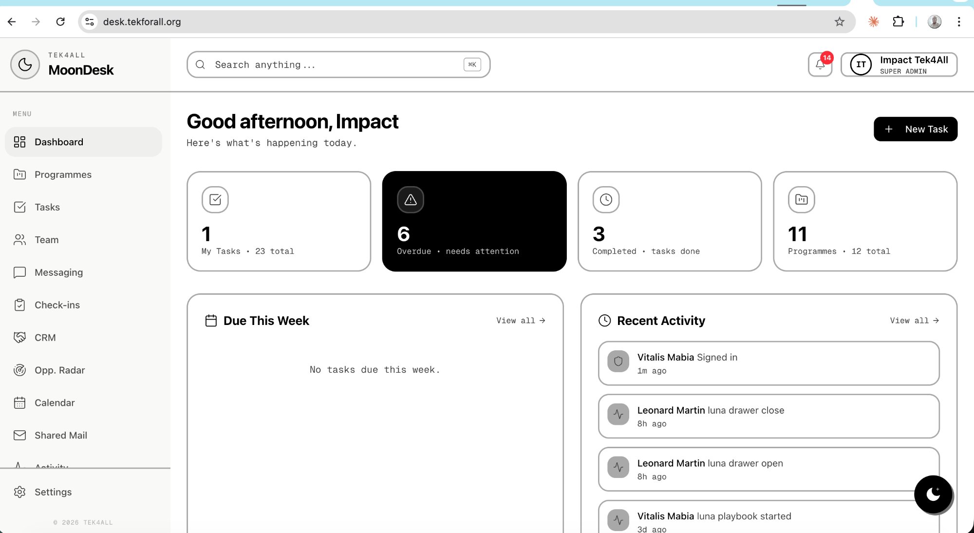 MoonDesk Desktop Dashboard